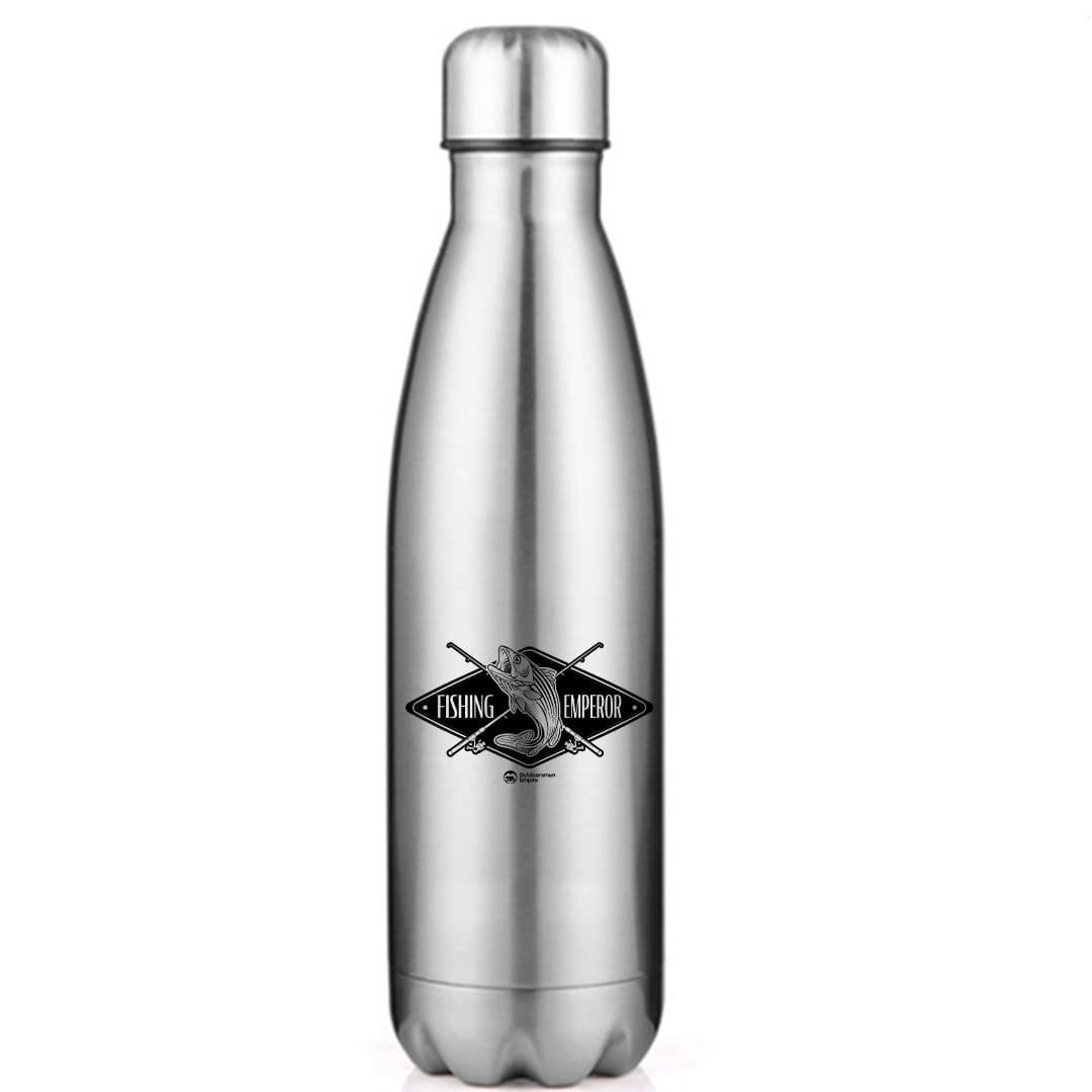 Fishing Emperor v2 17oz Stainless Steel Water Bottle with leakproof cap and UV printed design, perfect for outdoor activities.